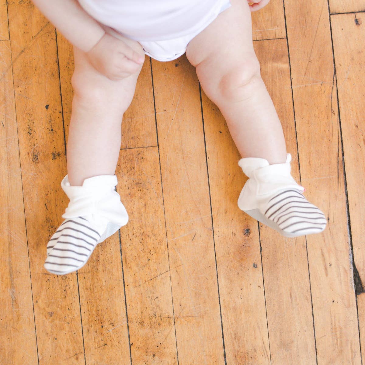 No Scratch Baby Boots (Stripe Grey)